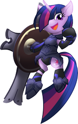 Size: 1408x2246 | Tagged: safe, artist:geraritydevillefort, imported from derpibooru, twilight sparkle, pony, armor, crossover, digital art, fate/grand order, female, mare, mash kyrielight, simple background, solo, transparent background