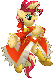 Size: 1391x2034 | Tagged: safe, artist:geraritydevillefort, imported from derpibooru, sunset shimmer, pony, unicorn, clothes, digital art, dress, fate/extra, fate/grand order, female, nero claudius caesar augustus germanicus, simple background, solo, transparent background