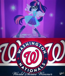 Size: 2476x2880 | Tagged: safe, edit, edited screencap, imported from derpibooru, screencap, sci-twi, twilight sparkle, equestria girls, baseball, female, mlb, obligatory pony, solo, sports, washington nationals, winner, world series