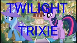 Size: 1280x720 | Tagged: safe, edit, edited screencap, imported from derpibooru, screencap, trixie, twilight sparkle, pony