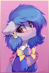 Size: 1132x1669 | Tagged: safe, artist:share dast, imported from derpibooru, oc, oc only, earth pony, pony, blushing, bust, clothes, solo