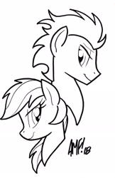 Size: 2036x3144 | Tagged: source needed, safe, artist:tonyfleecs, imported from derpibooru, rainbow dash, soarin', pony, commission, female, male, shipping, soarindash, straight