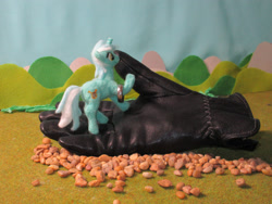 Size: 1868x1401 | Tagged: safe, artist:malte279, imported from derpibooru, lyra heartstrings, pony, clothes, craft, felt, felting, female, gloves, hug, irl, needle felted, photo, plushie, ring
