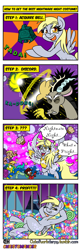 Size: 1280x3969 | Tagged: safe, artist:outofworkderpy, imported from derpibooru, derpy hooves, discord, ditzy doo, oc, oc:elti, oc:kala, oc:parsa, alicorn, pegasus, comic:out of work derpy, the ending of the end, alicornified, armpits, bell, black mage, chaos magic, clothes, comic, costume, dio brando, female, final fantasy, food, grogar's bell, halloween, halloween costume, holiday, jojo's bizarre adventure, mare, meme, mistress mare-velous, muffin, nightmare night, nightmarenight, outofworkderpy, power ponies, profit, race swap