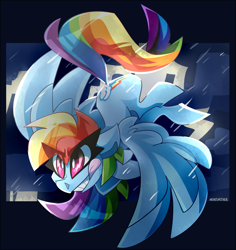 Size: 2645x2800 | Tagged: safe, artist:nekosnicker, imported from derpibooru, rainbow dash, pegasus, pony, female, flying, lightning, solo, storm