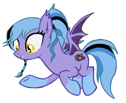 Size: 527x434 | Tagged: safe, artist:mjangelvortex, derpibooru exclusive, imported from derpibooru, oc, oc only, oc:nightwatch, bat pony, pony, bat pony oc, bat wings, braid, coat markings, digital art, ear fluff, female, flying, mare, ponytail, simple background, slit eyes, slit pupils, socks (coat marking), socks (coat markings), solo, trace, transparent background, wings