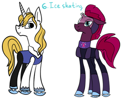 Size: 1280x999 | Tagged: safe, artist:tempestintheponyvile, imported from derpibooru, prince blueblood, tempest shadow, pony, berryblood, female, ice skating, male, shipping, straight