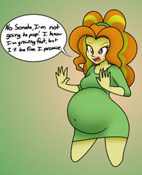 Size: 1816x2236 | Tagged: safe, artist:funble, artist:pacificside18, imported from derpibooru, adagio dazzle, equestria girls, adagio preggo, belly, belly button, big belly, clothes, dazzling, disguise, disguised siren, dress, female, hairband, pregnant, pregnant equestria girls, solo