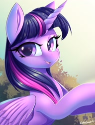 Size: 1567x2048 | Tagged: safe, artist:ask-colorsound, imported from derpibooru, twilight sparkle, alicorn, pony, cute, female, looking at you, mare, open mouth, smiling, solo, twiabetes, twilight sparkle (alicorn)