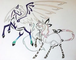 Size: 1024x803 | Tagged: safe, artist:oneiria-fylakas, imported from derpibooru, oc, oc only, pegasus, pony, minimalist, modern art, tattoo design, traditional art