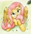 Size: 2211x2387 | Tagged: safe, artist:40kponyguy, derpibooru exclusive, imported from derpibooru, fluttershy, pegasus, pony, bedroom eyes, cute, ear fluff, female, floppy ears, head tilt, hug, looking at you, looking up, shyabetes, solo, spread wings, tail hug, traditional art, wings