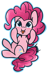 Size: 731x1126 | Tagged: safe, artist:lilliesinthegarden, imported from derpibooru, pinkie pie, earth pony, pony, :p, cheek squish, cute, diapinkes, female, heart eyes, mare, simple background, solo, squishy cheeks, tongue out, white background, wingding eyes