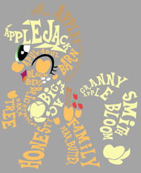 Size: 815x997 | Tagged: safe, artist:raindashesp, imported from derpibooru, applejack, earth pony, pony, female, mare, simple background, solo, vector, word art, word cloud