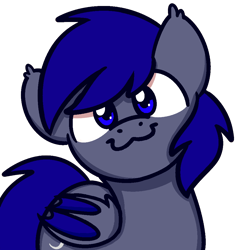 Size: 1000x1000 | Tagged: safe, alternate version, deleted from derpibooru, imported from derpibooru, oc, oc only, oc:stelkhavolk, bat pony, pony, :3, bat pony oc, blue eyes, looking at you, male, simple background, solo, stallion, sugar morning's smiling ponies, transparent background