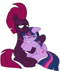 Size: 9450x11242 | Tagged: safe, artist:ejlightning007arts, imported from derpibooru, tempest shadow, twilight sparkle, alicorn, pony, unicorn, broken horn, crying, female, horn, lesbian, shipping, tempestlight, twilight sparkle (alicorn)