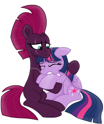 Size: 9450x11242 | Tagged: safe, artist:ejlightning007arts, imported from derpibooru, tempest shadow, twilight sparkle, alicorn, pony, unicorn, broken horn, crying, female, horn, lesbian, shipping, tempestlight, twilight sparkle (alicorn)