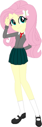 Size: 196x585 | Tagged: safe, artist:selenaede, artist:wolf, imported from derpibooru, fluttershy, equestria girls, alternate clothes, alternate costumes, base used, clothes, cute, female, legs, mary janes, miniskirt, moe, necktie, pleated skirt, school uniform, shoes, simple background, skirt, socks, solo, white background