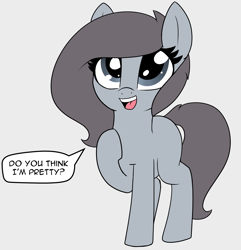 Size: 2004x2075 | Tagged: safe, artist:axlearts, imported from derpibooru, oc, oc only, oc:delpone, earth pony, pony, simple background, smiling, solo, standing, text