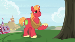 Size: 1600x900 | Tagged: safe, imported from derpibooru, screencap, big macintosh, pony, the big mac question, barn, male, solo