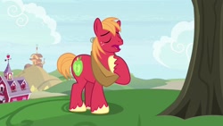 Size: 1920x1080 | Tagged: safe, imported from derpibooru, screencap, big macintosh, pony, the big mac question, apple, apple tree, male, solo, tree