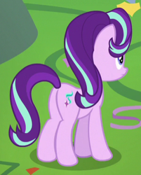 Size: 302x375 | Tagged: safe, imported from derpibooru, screencap, starlight glimmer, pony, unicorn, student counsel, butt, cropped, female, mare, plot, rear view, solo