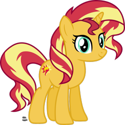 Size: 1309x1309 | Tagged: safe, artist:anime-equestria, imported from derpibooru, sunset shimmer, pony, unicorn, cute, female, horn, looking at you, mare, shimmerbetes, simple background, smiling, smiling at you, solo, transparent background, vector