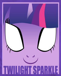 Size: 975x1218 | Tagged: safe, artist:samoht-lion, imported from derpibooru, twilight sparkle, pony, unicorn, bust, female, mare, smiling, solo, t shirt design, text, unicorn twilight, white eyes