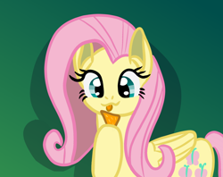 Size: 1024x809 | Tagged: safe, artist:platinumdrop, imported from derpibooru, fluttershy, pegasus, pony, female, food, gradient background, mare, simple background, solo, tongue out, tortilla chips