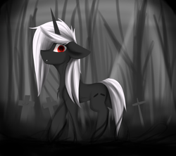 Size: 3600x3200 | Tagged: safe, artist:observerdoz, imported from derpibooru, oc, oc only, oc:doz, pony, unicorn, limited palette, near monochrome, partial color, solo