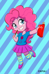 Size: 667x1000 | Tagged: safe, artist:empyu, imported from derpibooru, equestria girls, 30 minute art challenge, chocolate, clothes, eating, female, food, pocky, socks, solo, striped socks