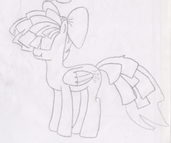 Size: 1400x1169 | Tagged: safe, artist:geraldinedesireearts, imported from derpibooru, songbird serenade, pegasus, pony, my little pony: the movie, female, lineart, mare, monochrome, solo, traditional art