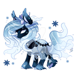 Size: 800x800 | Tagged: safe, artist:ipun, imported from derpibooru, oc, oc only, deer, deer pony, original species, pond pony, deviantart watermark, ethereal mane, female, hoof fluff, obtrusive watermark, simple background, solo, starry mane, transparent background, watermark