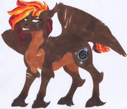 Size: 3545x3044 | Tagged: safe, artist:frozensoulpony, imported from derpibooru, oc, oc only, oc:event horizon, pegasus, pony, magical lesbian spawn, male, offspring, parent:cloudchaser, parent:rainbow dash, parents:rainbowchaser, solo, stallion, traditional art