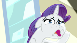 Size: 1920x1080 | Tagged: safe, imported from derpibooru, screencap, rarity, pony, unicorn, dragon dropped, season 9, spoiler:s09, faic, female, fish face, funny, great moments in animation, mare, solo