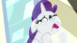 Size: 1920x1080 | Tagged: safe, imported from derpibooru, screencap, rarity, pony, unicorn, dragon dropped, season 9, spoiler:s09, faic, female, fish face, funny, great moments in animation, mare, solo, wrinkles