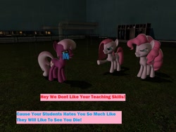 Size: 1024x768 | Tagged: safe, artist:nightmenahalo117, imported from derpibooru, cheerilee, pinkie pie, pony, 1000 hours in ms paint, 3d, bully, bullying, crying, nightmena, pinkie prick