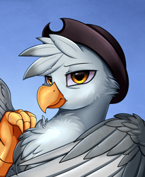 Size: 1446x1764 | Tagged: safe, artist:pridark, imported from derpibooru, oc, griffon, hat, solo