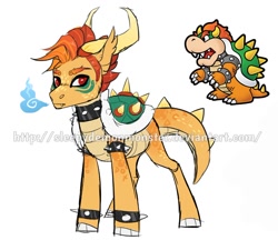 Size: 962x831 | Tagged: safe, artist:sleepydemonmonster, imported from derpibooru, oc, oc:koppa, pony, bowser, ponified