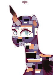 Size: 595x841 | Tagged: safe, artist:risterdus, imported from derpibooru, missingno, pony, error, glitch, pokémon, ponified