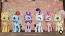 Size: 828x463 | Tagged: safe, imported from derpibooru, applejack, fluttershy, pinkie pie, rainbow dash, rarity, twilight sparkle, alicorn, pony, female, irl, mane six, photo, toy, twilight sparkle (alicorn)