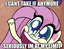 Size: 562x427 | Tagged: safe, edit, edited screencap, imported from derpibooru, screencap, fluttershy, pegasus, pony, my little pony: pony life, caption, cropped, engrish, exuberant airdancer fluttershy, female, g4.5, image macro, mare, meme, misspelling, noodle arms, text