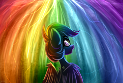 Size: 2800x1900 | Tagged: safe, artist:shido-tara, imported from derpibooru, rainbow dash, pegasus, pony, colored sketch, female, high res, mare, rainbow, sketch, solo