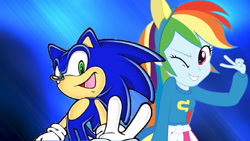 Size: 1920x1080 | Tagged: safe, artist:brandonale, imported from derpibooru, rainbow dash, equestria girls, copy and paste, crossover, sonic the hedgehog, sonic the hedgehog (series)