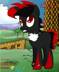 Size: 699x846 | Tagged: safe, artist:mardicfan67, artist:melodysweetheart, imported from derpibooru, pony, base used, crossover, green hill zone, ponified, shadow the hedgehog, sonic the hedgehog (series)