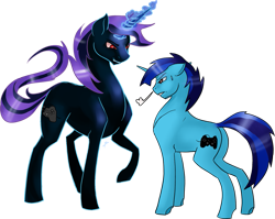 Size: 965x768 | Tagged: safe, artist:dragonademetal, imported from derpibooru, oc, oc:dial liyon, oc:nightmare liyon, pony, unicorn, magic, male, simple background, transparent background