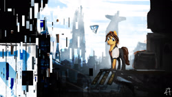 Size: 1920x1080 | Tagged: safe, artist:f4celessart, imported from derpibooru, pony, city, cityscape, nilin, ponified, remember me