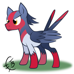 Size: 833x833 | Tagged: safe, artist:thetidbit, imported from derpibooru, pony, swellow, pokémon, ponified