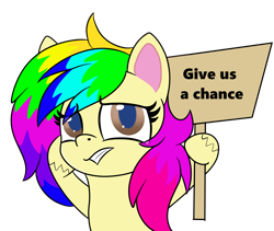 Size: 3000x2531 | Tagged: safe, artist:rainbowtashie, imported from derpibooru, oc, oc:rainbowtashie, pony, my little pony: pony life, g4.5, sign, simple background, transparent background