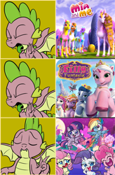 Size: 1350x2060 | Tagged: safe, artist:pony-berserker edits, edit, imported from derpibooru, fluttershy, pinkie pie, rainbow dash, rarity, spike, twilight sparkle, alicorn, bat, dragon, earth pony, elf filly (filly funtasia), pegasus, pony, royale filly (filly funtasia), unicorn, unicorn filly (filly funtasia), witchy filly (filly funtasia), my little pony: pony life, animal companion (filly funtasia), battiwigs (filly funtasia), bella (filly funtasia), cedric (filly funtasia), filly (dracco), filly (filly funtasia), filly elves, filly fairy, filly funtasia, filly funtasia drama, filly princess, filly royale, filly unicorn, filly witchy (dracco), g4.5, hotline bling, lynn (filly funtasia), meme, mia and me, oh the irony, rose (filly funtasia), royal magic academy of funtasia, sugar packet place, sugarcube corner, twilight sparkle (alicorn), winged spike, wings