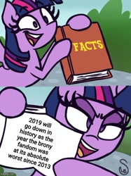 Size: 500x667 | Tagged: safe, imported from derpibooru, twilight sparkle, alicorn, pony, drama bait, exploitable meme, meme, mouthpiece, op is a duck, op is trying to start shit, opinion, pony life drama drama, twilight sparkle (alicorn), twilight's fact book